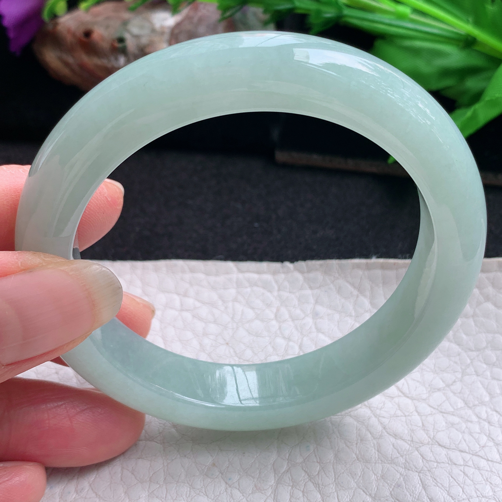 ee实拍55*11.5*8.8平安镯 天然缅甸翡翠手镯甜绿胶感正圈玉镯子