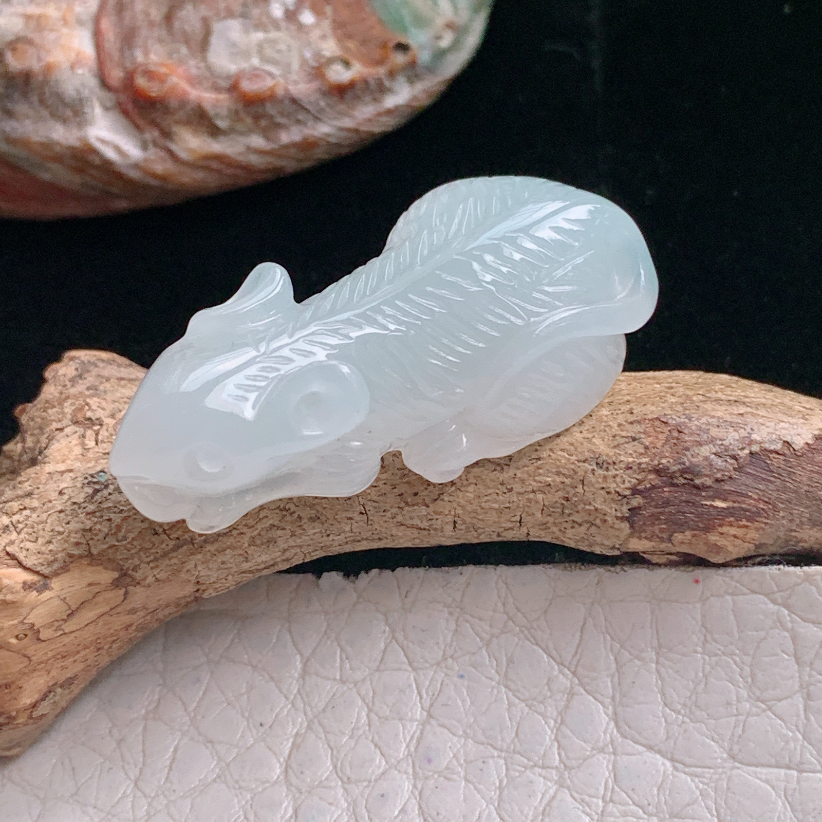 ajj实拍32.5*15.5*10.8缅甸翡翠冰纯立体招财鼠 生肖鼠玉吊坠 玉挂件