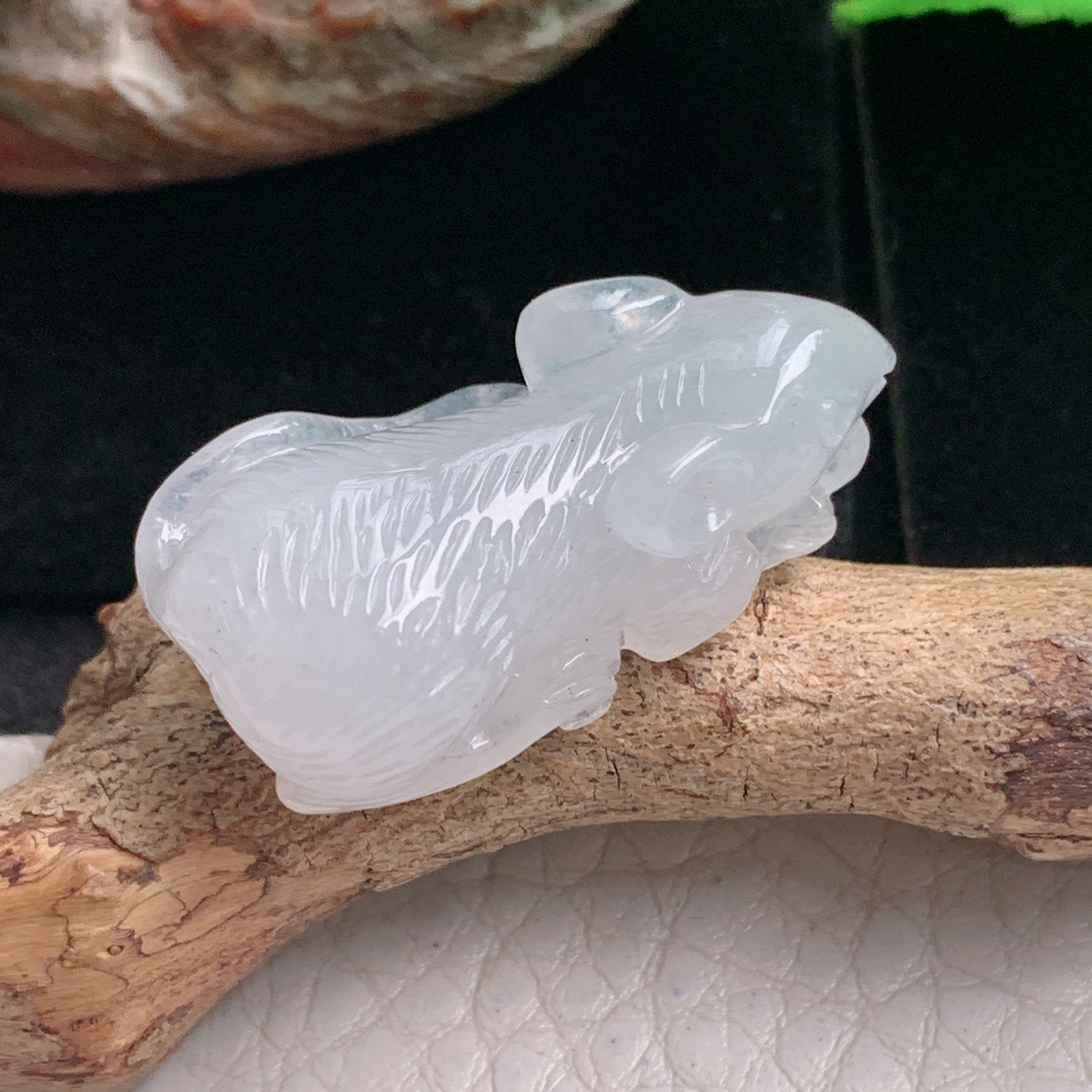 ajj实拍30*16.8*11缅甸翡翠冰纯立体招财鼠 生肖鼠玉吊坠 玉挂件