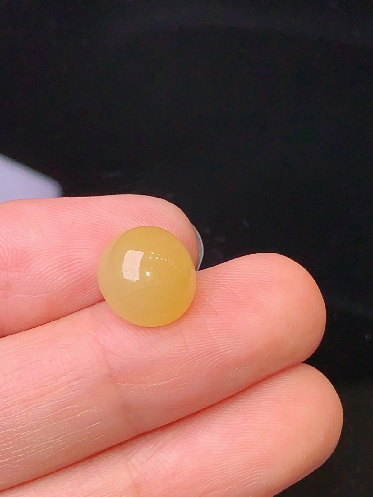 镶嵌款 黄翡蛋面 玉质细腻 色泽清新艳丽 整体尺寸10.5*9.8*7.1