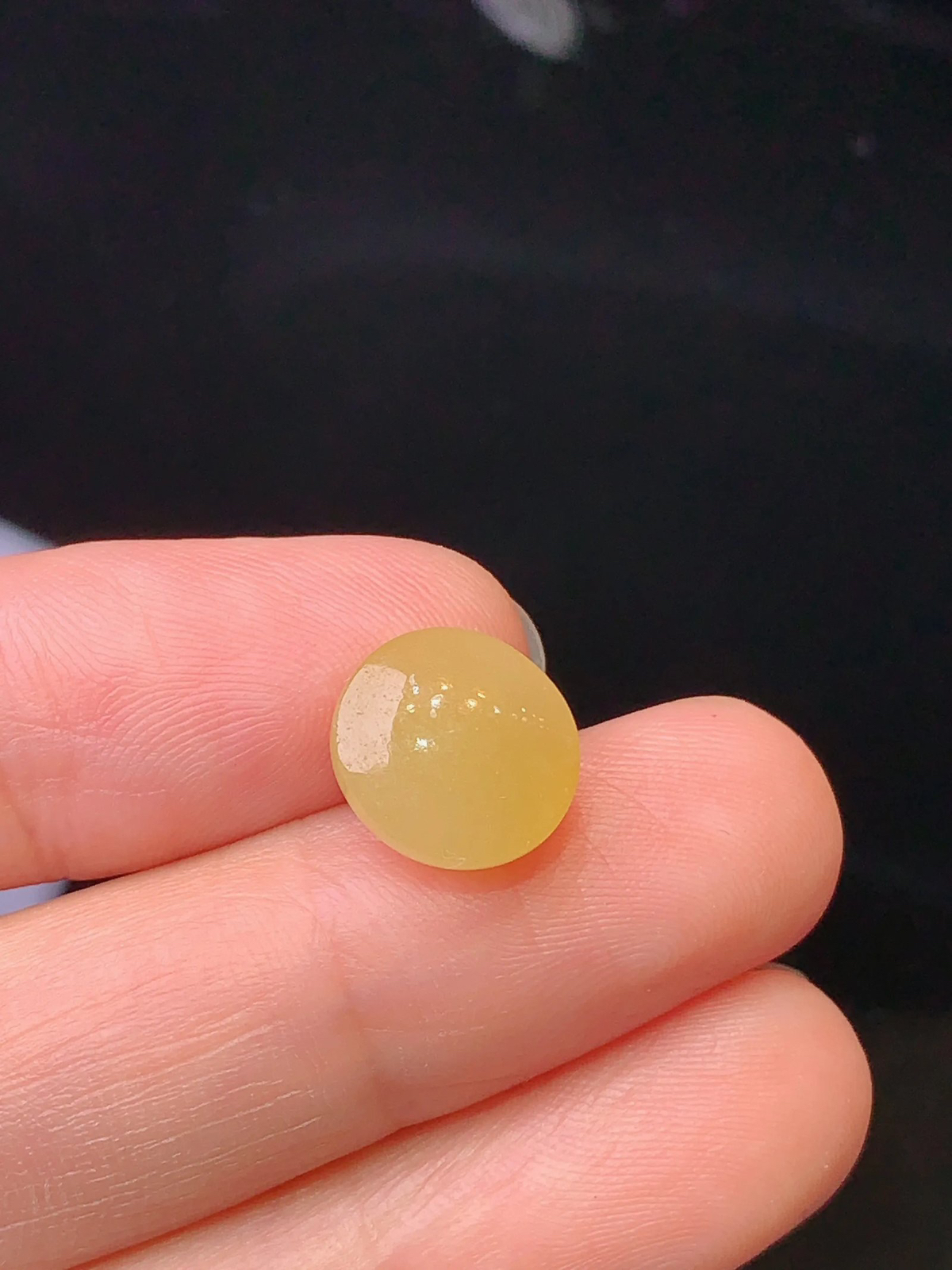 镶嵌款 黄翡蛋面 玉质细腻 色泽清新艳丽 整体尺寸10.5*9.8*7.1