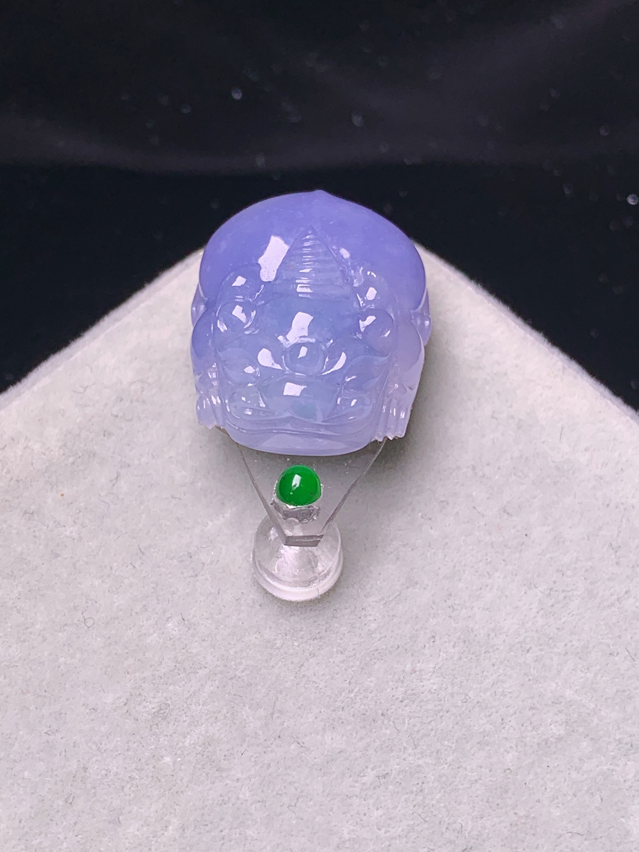 镶嵌款 紫罗兰貔貅 玉质细腻 色泽艳丽清新 水润亮眼 整体尺寸19.2*15*8*2x