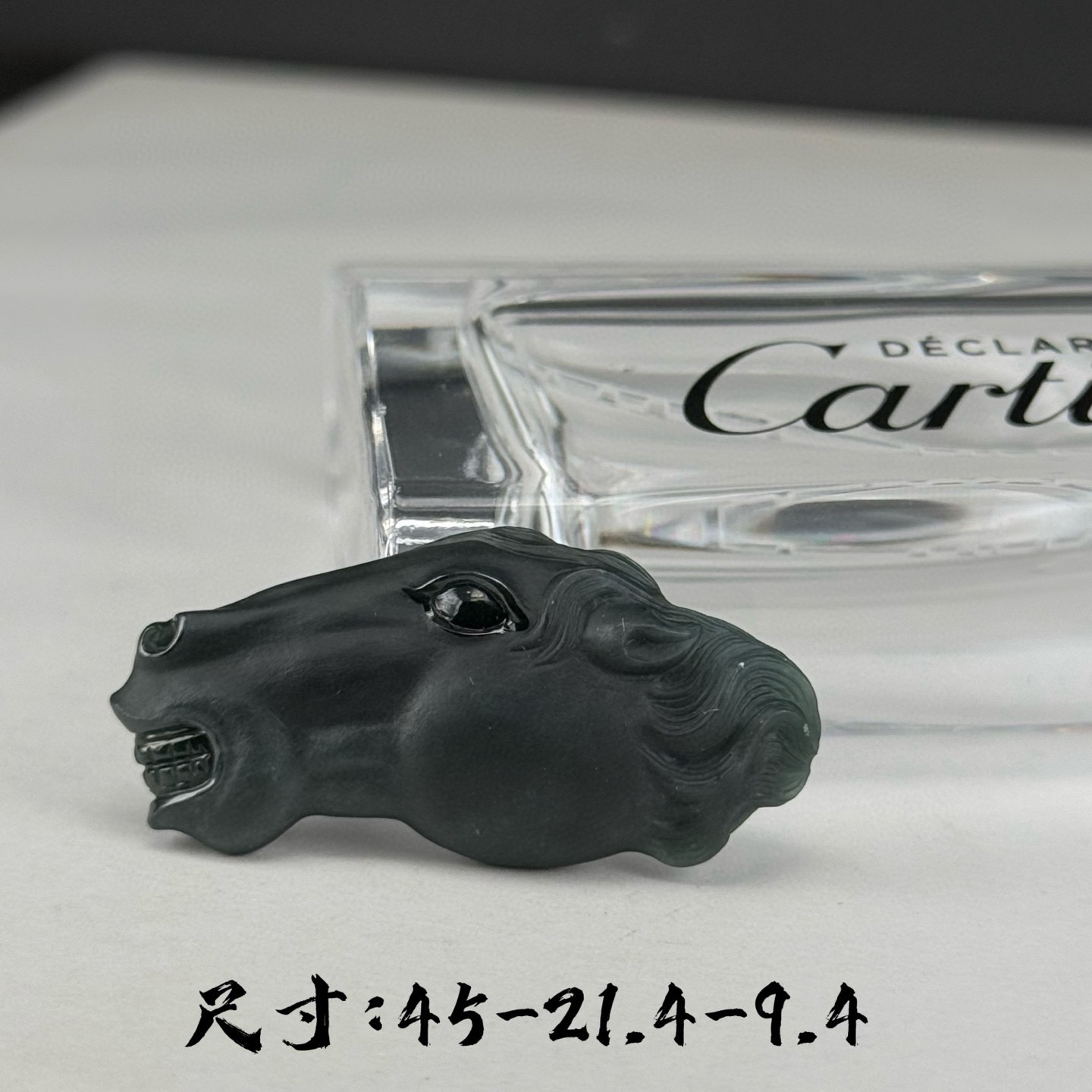 精品墨翠马头吊坠 种好色正 黑度好 油性十足 尺寸45