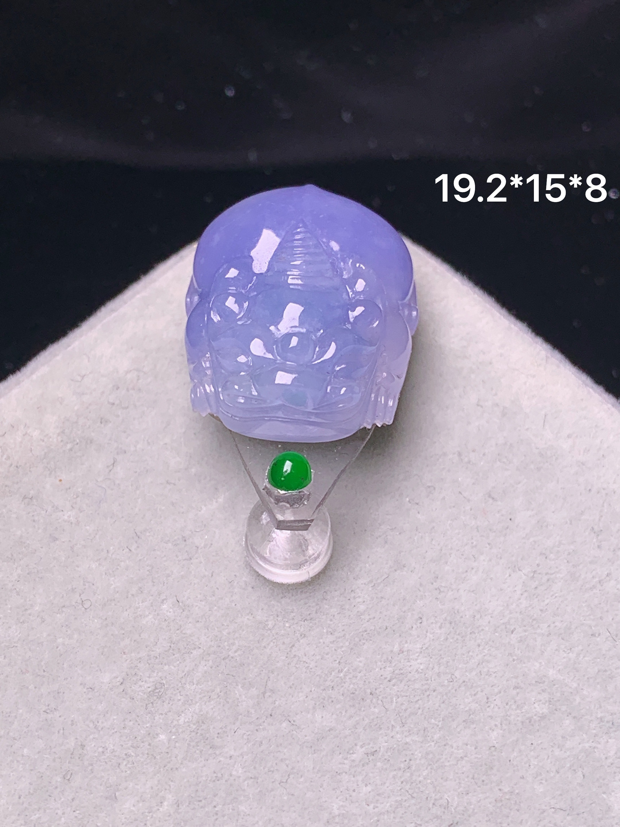 镶嵌款 紫罗兰貔貅 玉质细腻 色泽艳丽清新 水润亮眼 整体尺寸19.2*15*8*2x