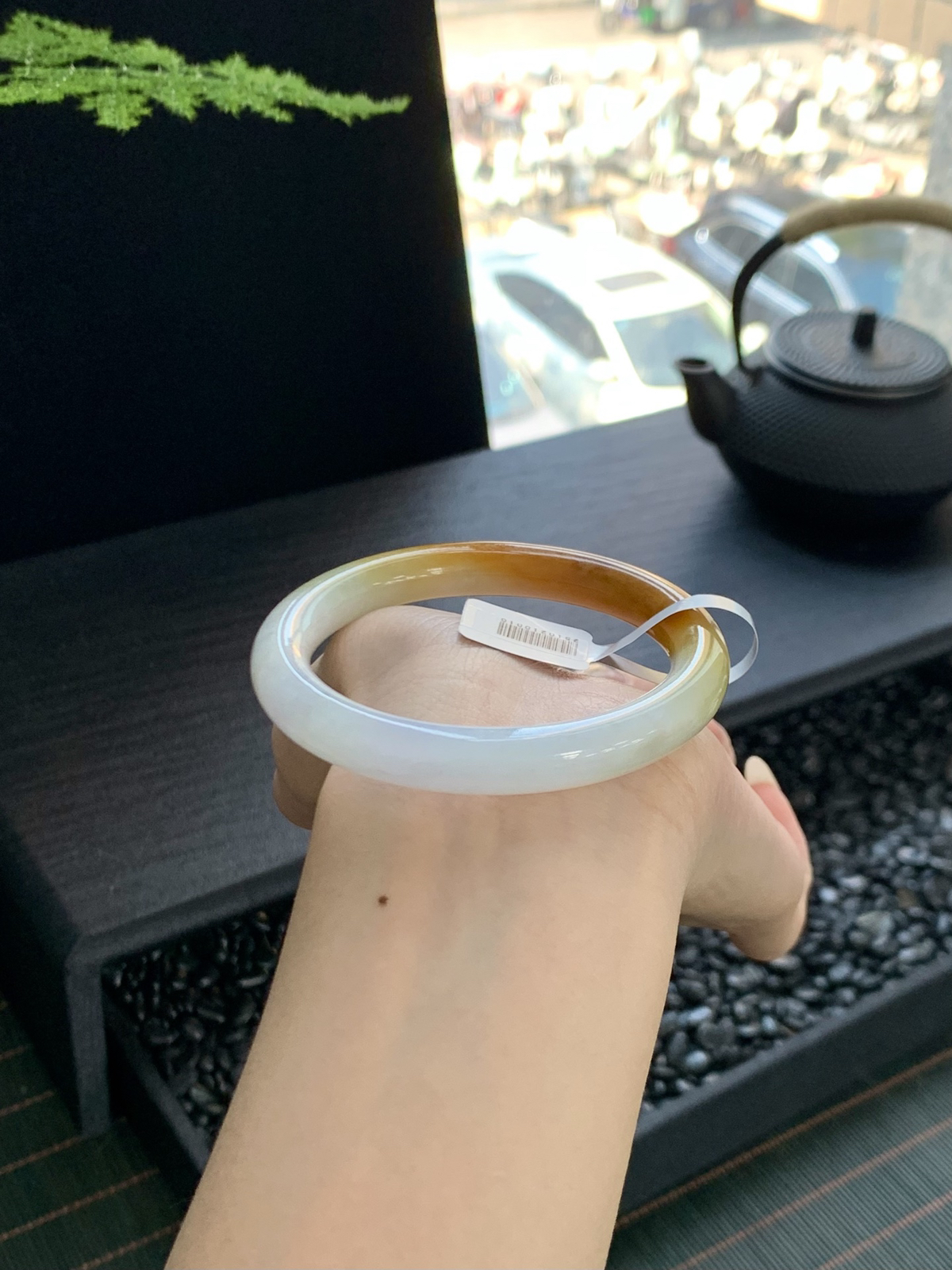 黄翡半山水圆头