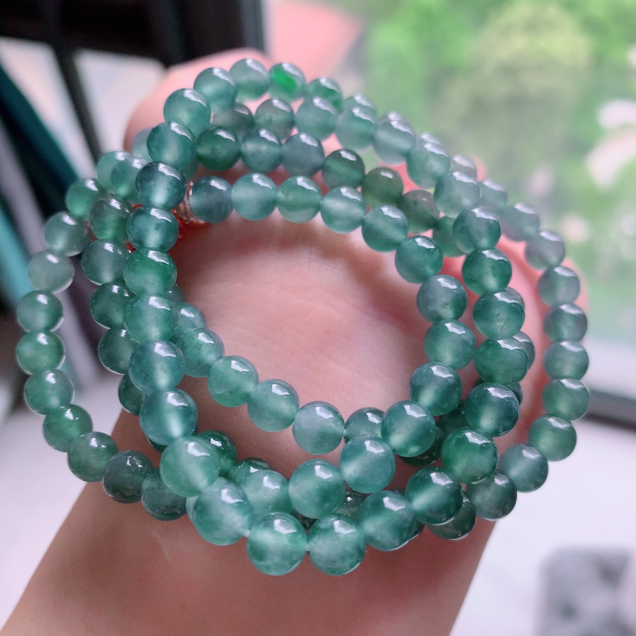 自然光实拍，冰种翡翠项链，颜色丰富，料子细腻，高档大气，自戴送礼佳品！#001.1取一尺寸5.8