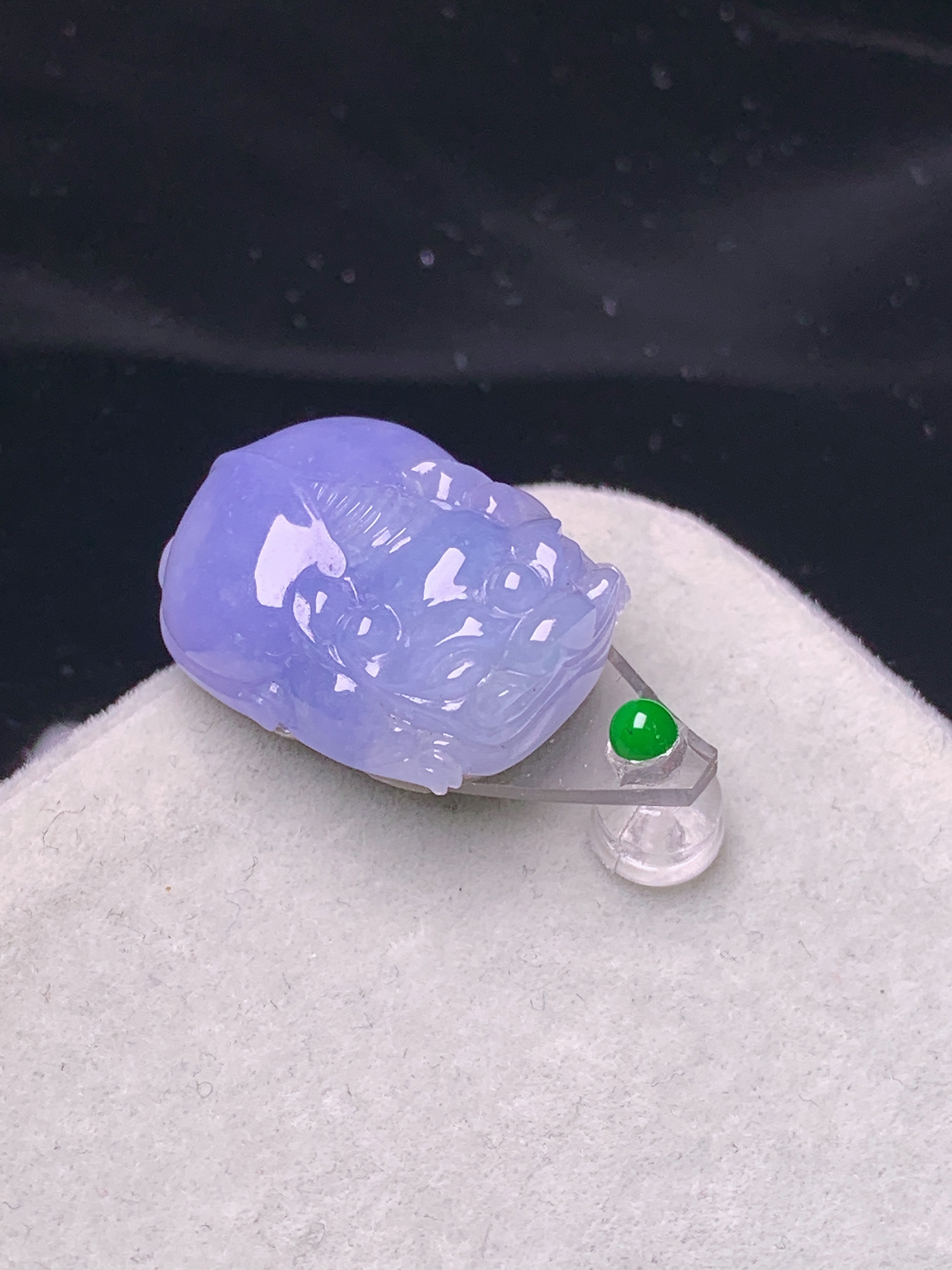 镶嵌款 紫罗兰貔貅 玉质细腻 色泽艳丽清新 水润亮眼 整体尺寸19.2*15*8*2x