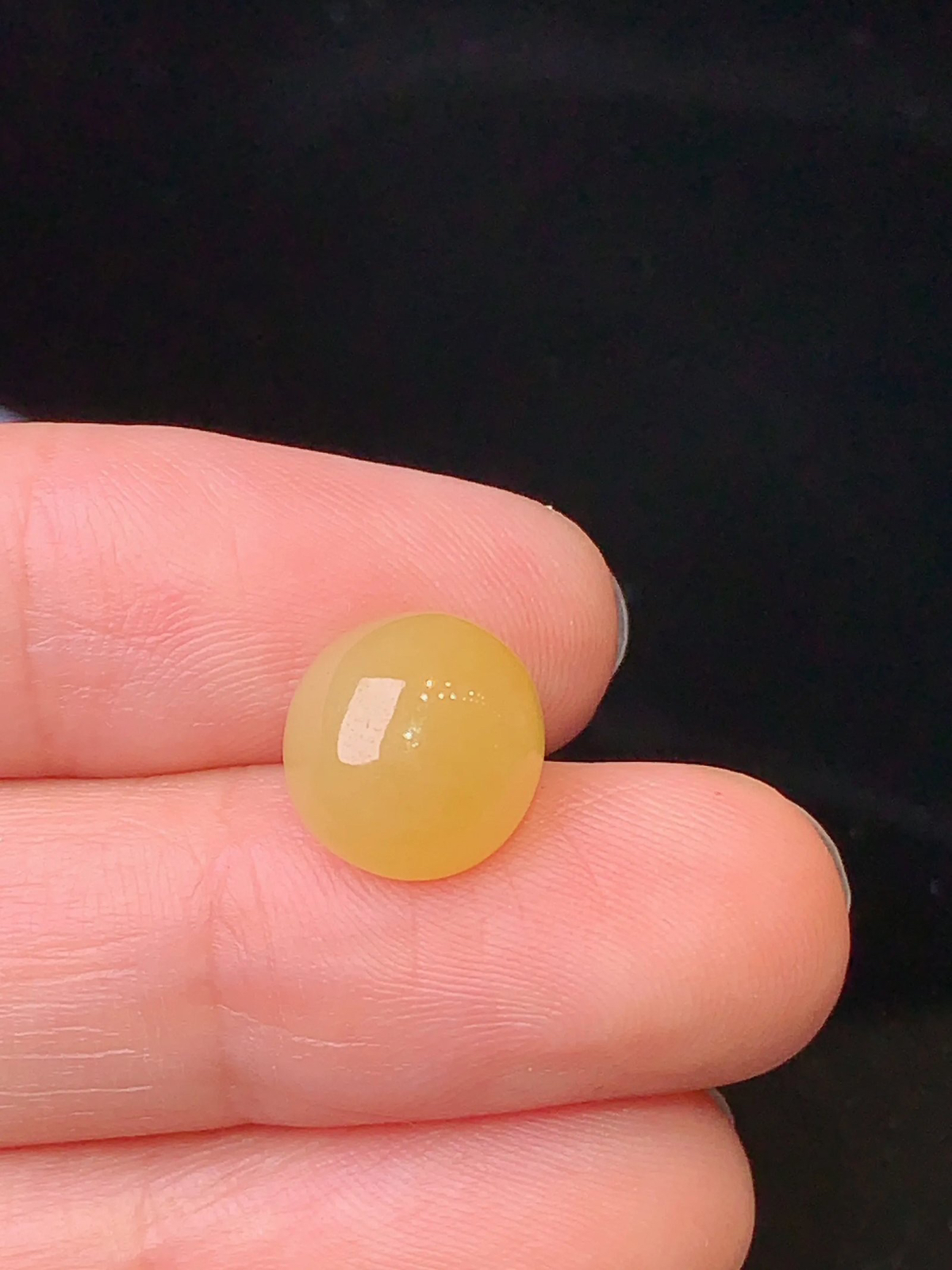 镶嵌款 黄翡蛋面 玉质细腻 色泽清新艳丽 整体尺寸10.5*9.8*7.1