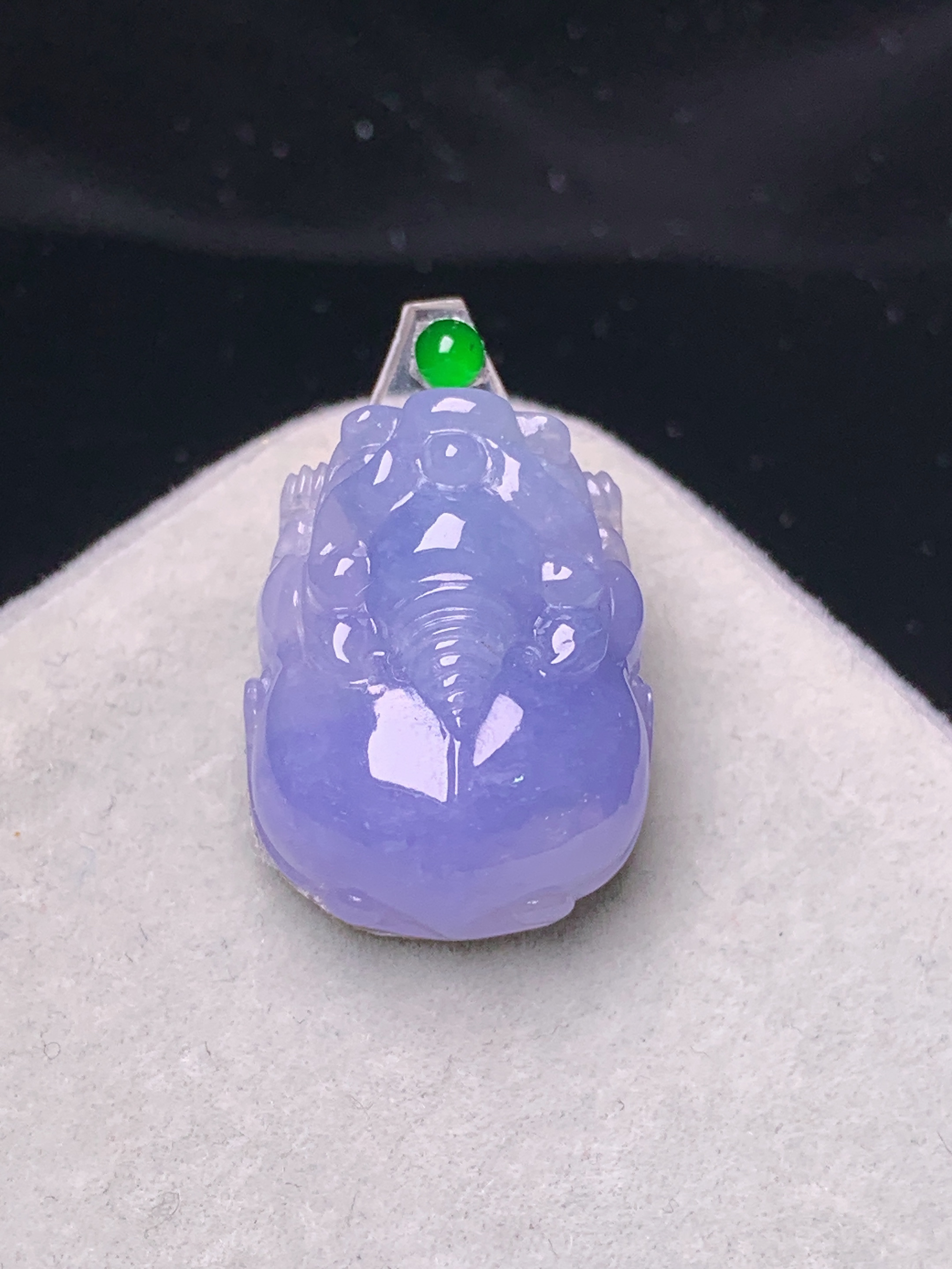 镶嵌款 紫罗兰貔貅 玉质细腻 色泽艳丽清新 水润亮眼 整体尺寸19.2*15*8*2x