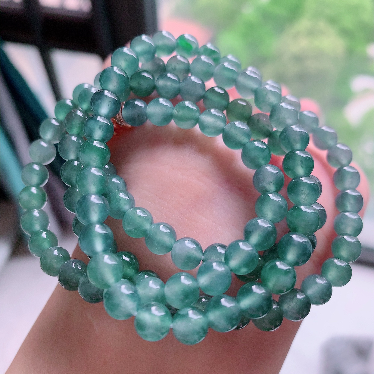 自然光实拍，冰种翡翠项链，颜色丰富，料子细腻，高档大气，自戴送礼佳品！#001.1取一尺寸5.8