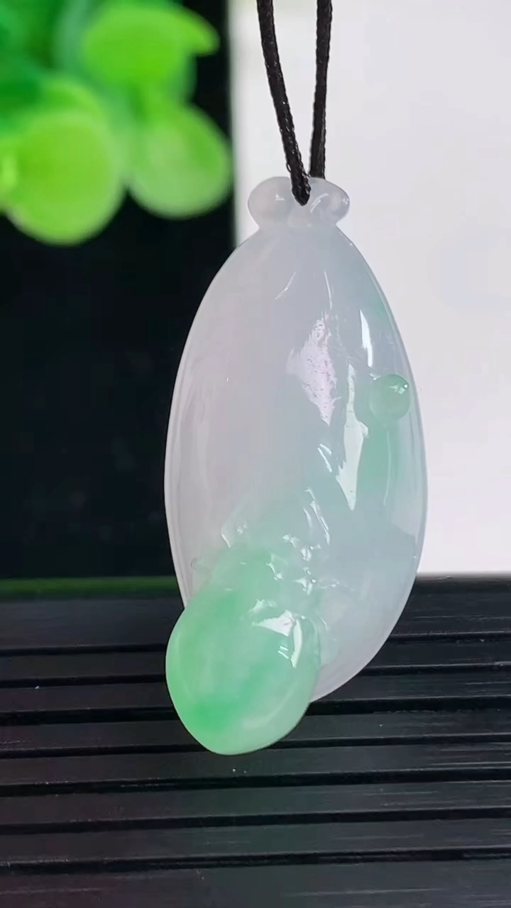 天然A货翡翠福瓜吊坠尺寸33.2-15.2-13.5重量:9.07g
4月7日