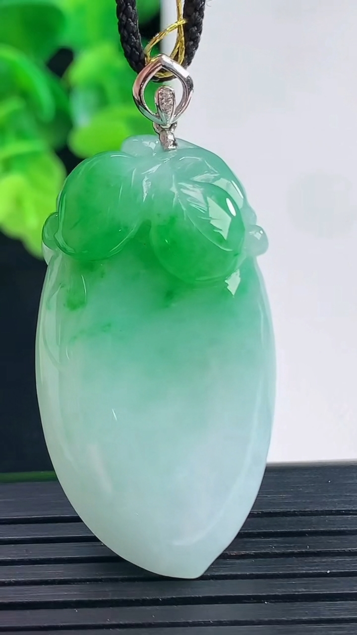 天然A货翡翠福瓜吊坠尺寸41.2-22.1-11.3重量:17.78g
4月10日