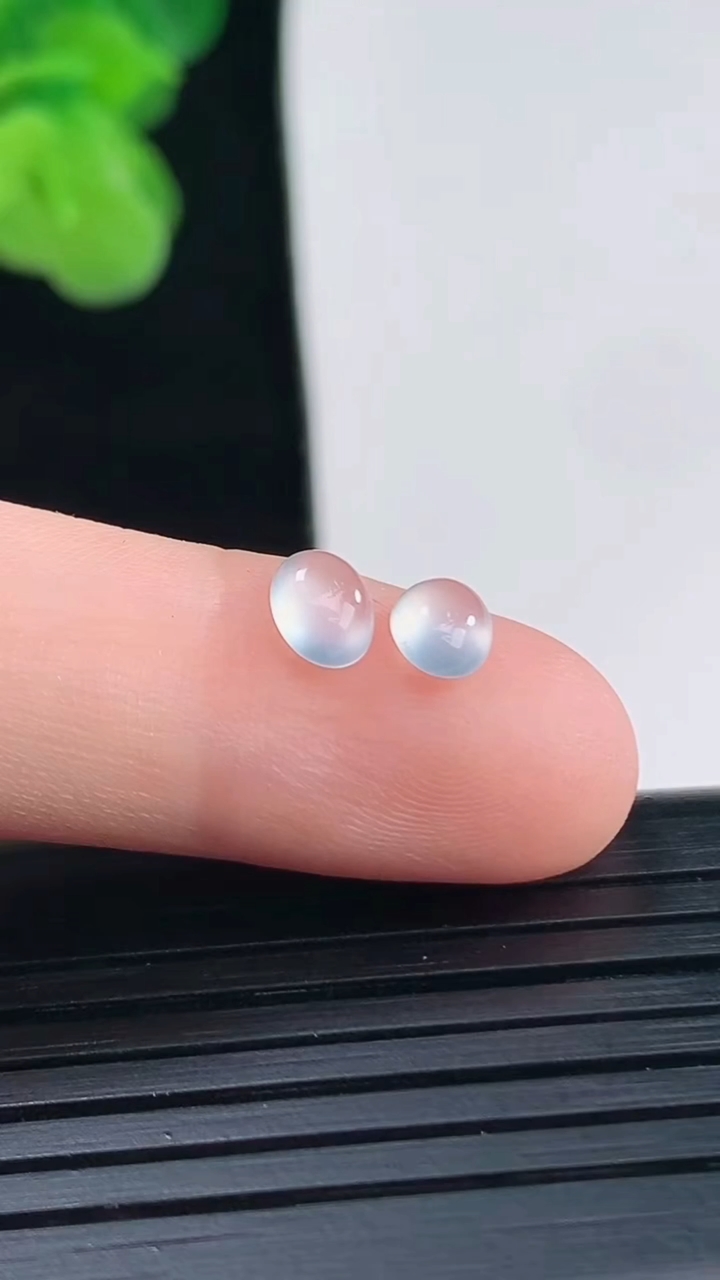 天然A货翡翠蛋面镶嵌件一对尺寸5.5-4.5-2.1重量:0.34g
4月11日