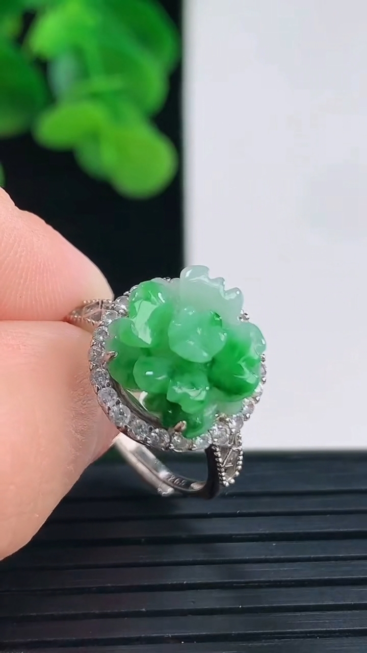 天然A货翡翠莲花戒指 可调节尺寸11.5重量:2.93g2026年4月12日
工厂直销收藏佳品,种好水足，色泽均匀，有种有色，上手高大气！