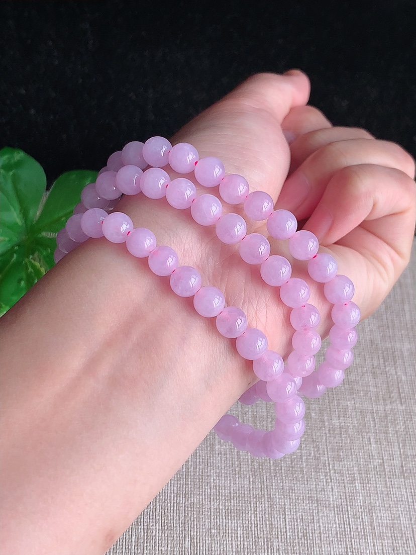 天然A货翡翠紫罗兰圆珠项链毛衣链86颗 
尺寸7mm 重量50.22g 0412