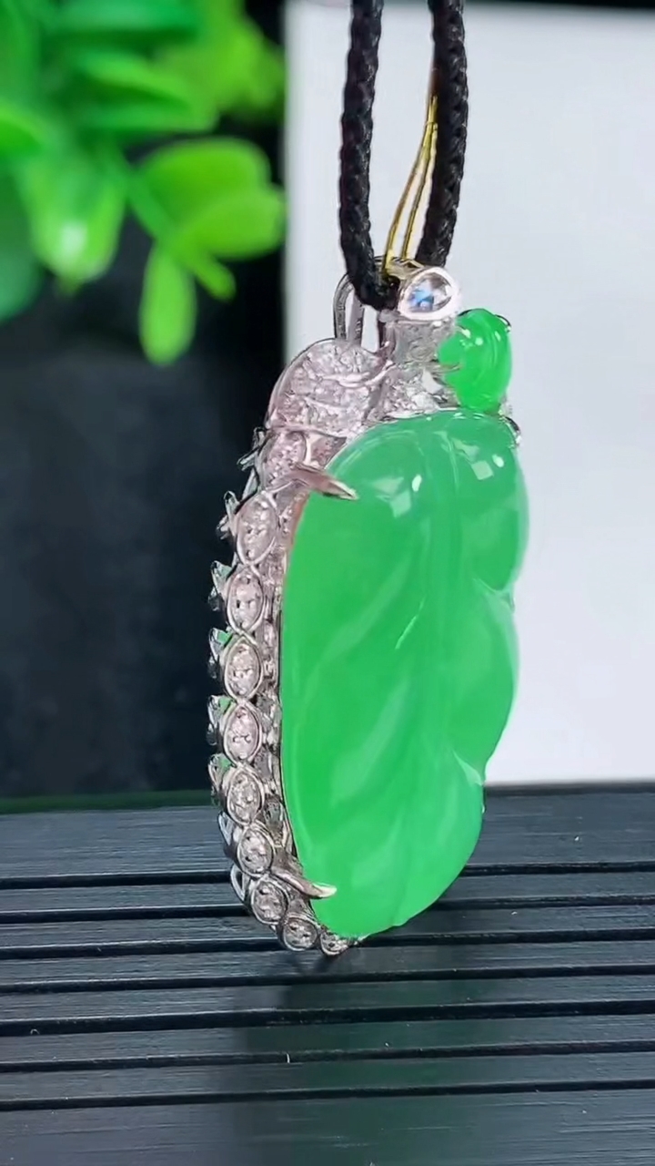 天然A货翡翠金枝玉叶 叶子吊坠尺寸38.4-20.1-8.5裸石28.5-16.2重量:7.96g
4月15日