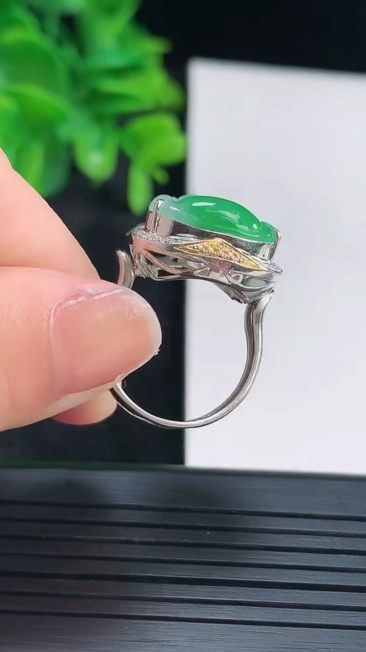 天然A货翡翠佛公戒指尺寸17.1-13.6-14.6重量:4.37g2026年4月15日
工厂直销收藏佳品,种好水足，色泽均匀，有种有色，上手高大气！