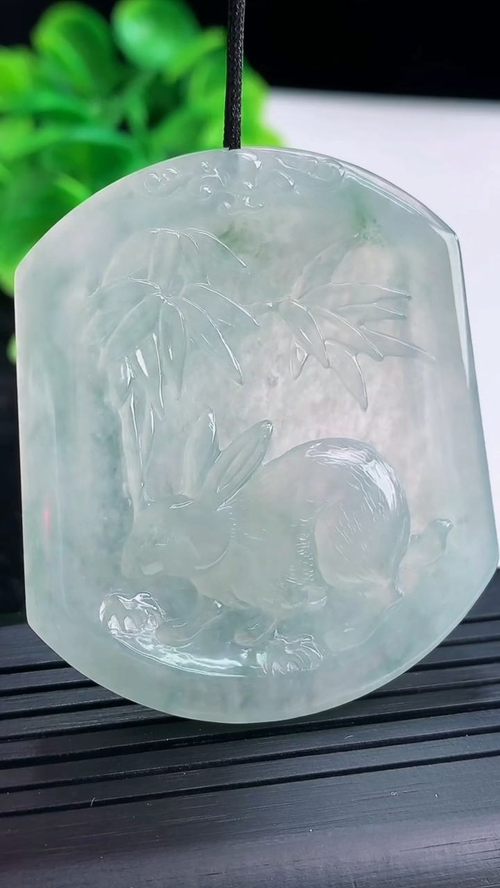 天然A货翡翠飘花生肖兔吊坠尺寸50.3-42.6-5.3重量:23.09g
4月16日