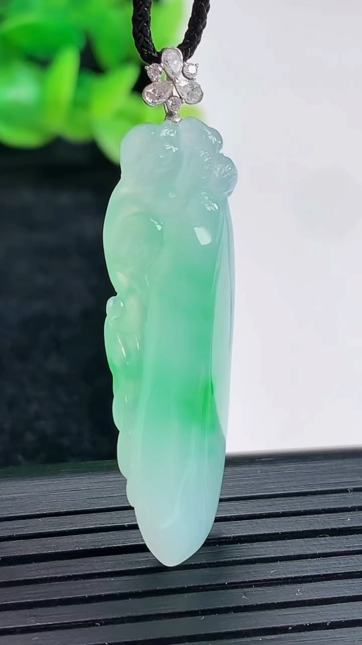 天然A货翡翠福瓜吊坠尺寸39.5-12.5-6.5重量:6.02g
4月17日