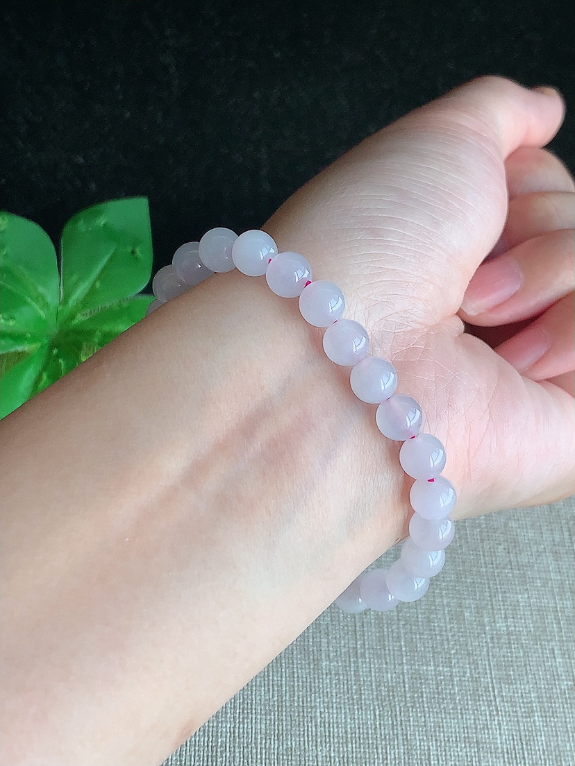 天然A货翡翠紫罗兰圆珠佛珠手串26颗 
尺寸6.5mm 重量14.03g 0418