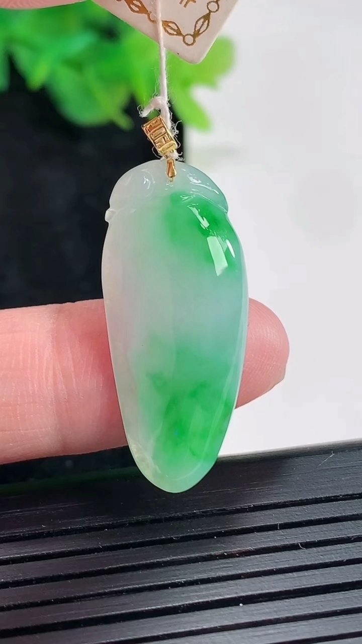 天然A货翡翠福瓜吊坠，尺寸29.5-13.5-4.5重量:3.40g
4月21日