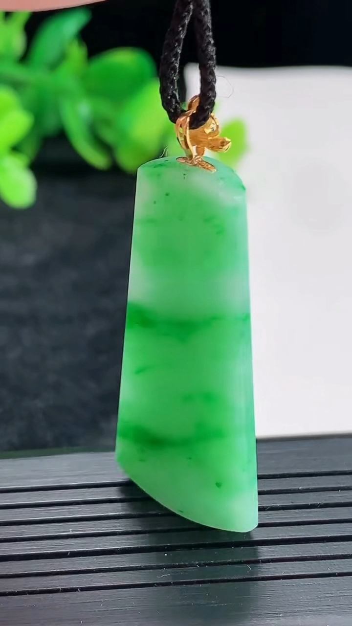 天然A货翡翠无事牌吊坠，尺寸42-19.6-5.5重量:9.49g
4月22日