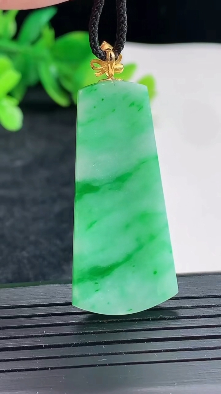 天然A货翡翠无事牌吊坠，尺寸42-19.6-5.5重量:9.49g
4月22日