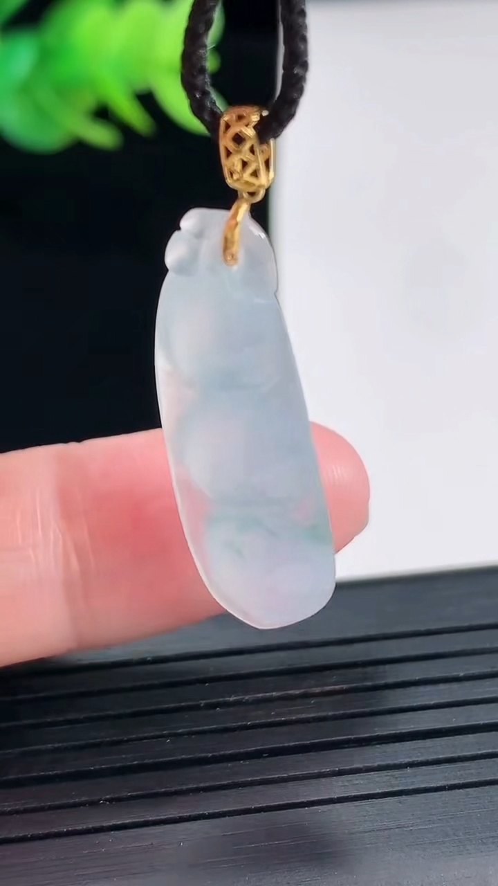 天然A货翡翠种飘花福豆吊坠，尺寸30.6-10-5.3重量:2.82g
4月25日