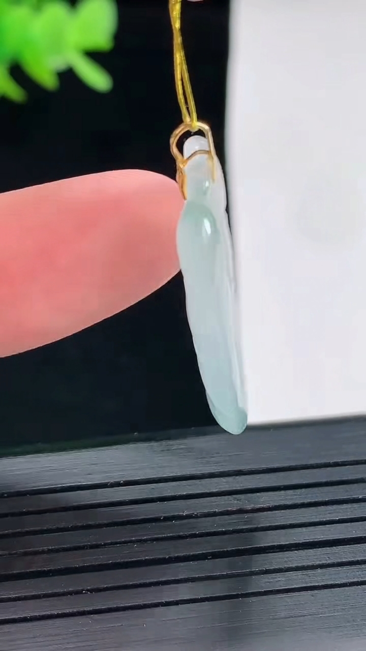 天然A货翡翠金枝玉叶 叶子吊坠，尺寸27-17-3.6重量:3.74g
4月25日