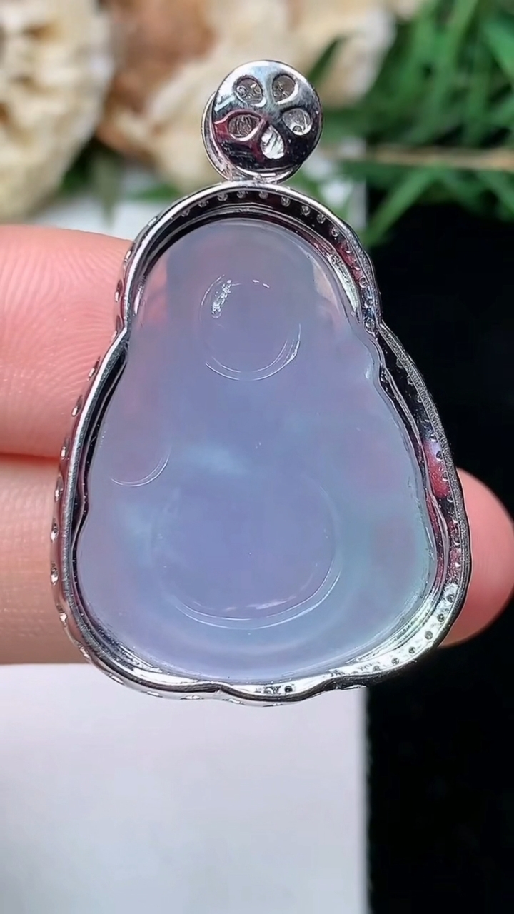 天然A货翡翠紫罗兰财神爷吊坠，尺寸34-22.3-8.9
4月26日