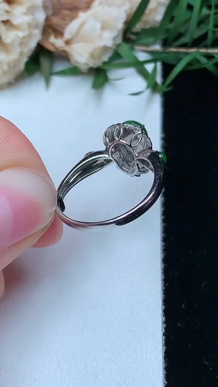 天然A货翡翠葫芦戒指，尺寸17.2-8.6-6.2，重量:2.61g2026年4月26日
工厂直销收藏佳品,种好水足，色泽均匀，有种有色，上手高大气！