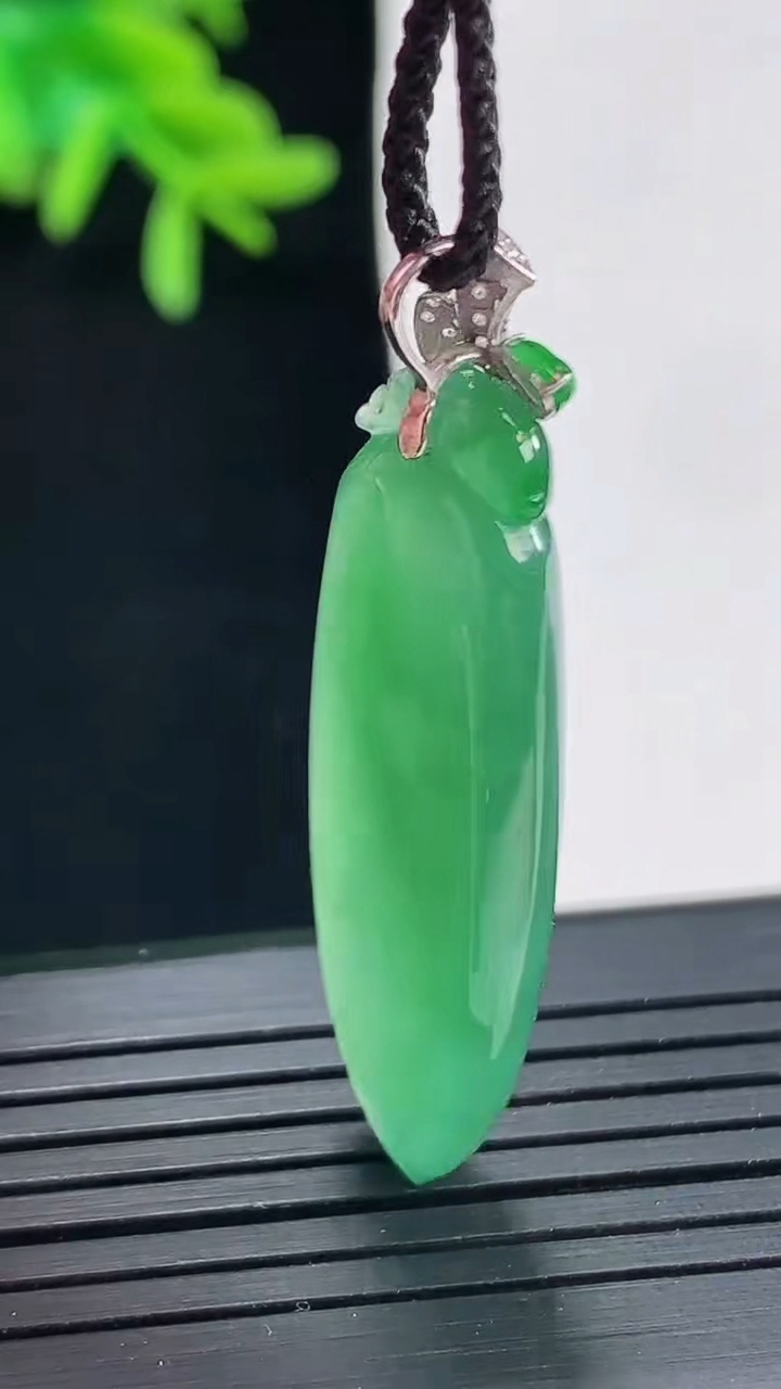 天然A货翡翠福瓜吊坠，尺寸33-15-6重量:7.09g
4月27日