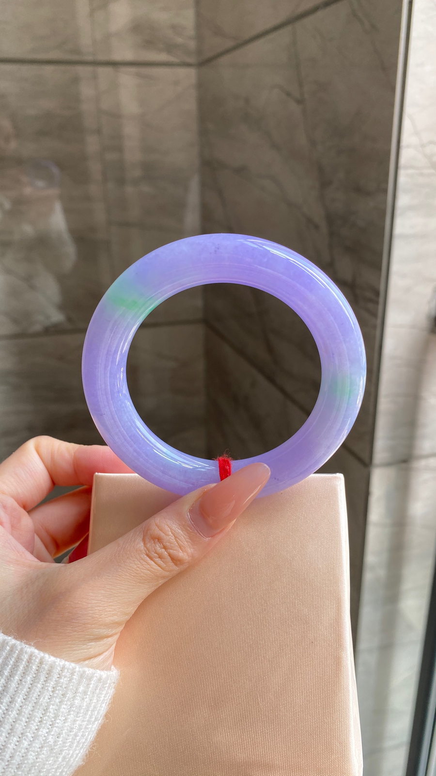 【紫罗兰胖圆条手镯】
尺寸：54.7-11.4-12.1