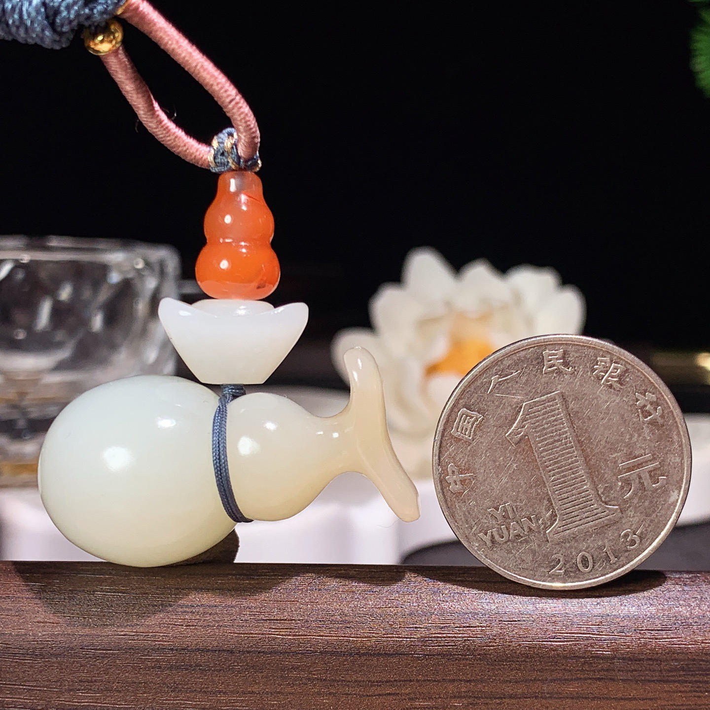 新疆和田玉且末糖福禄葫芦挂件 尺寸35/20重21克，玉质细腻油润 底色纯净 脂粉好，品质好！lt260330