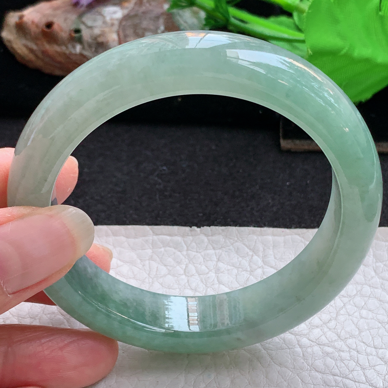 fx实拍56*13.3*9.5平安镯 天然缅甸翡翠手镯晴美细润正圈玉镯子