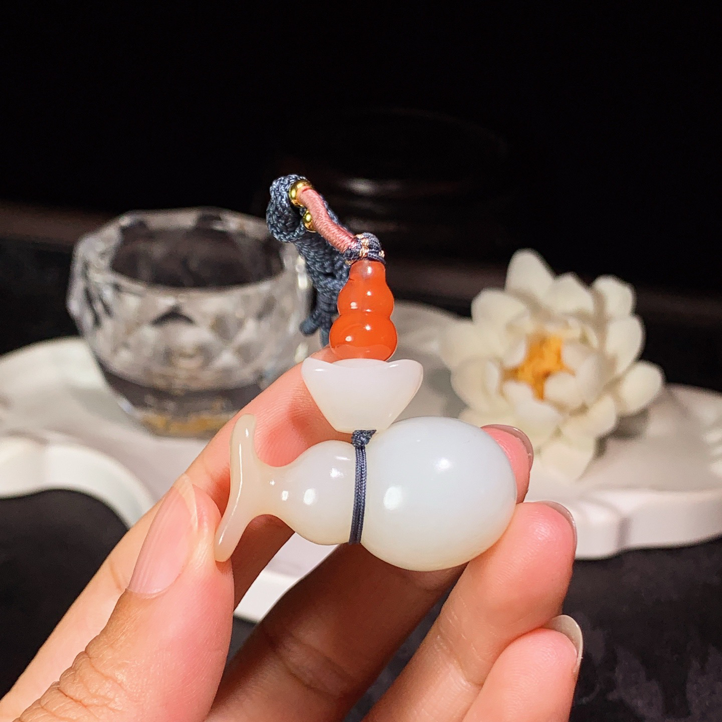 新疆和田玉且末糖福禄葫芦挂件 尺寸35/20重21克，玉质细腻油润 底色纯净 脂粉好，品质好！lt260330