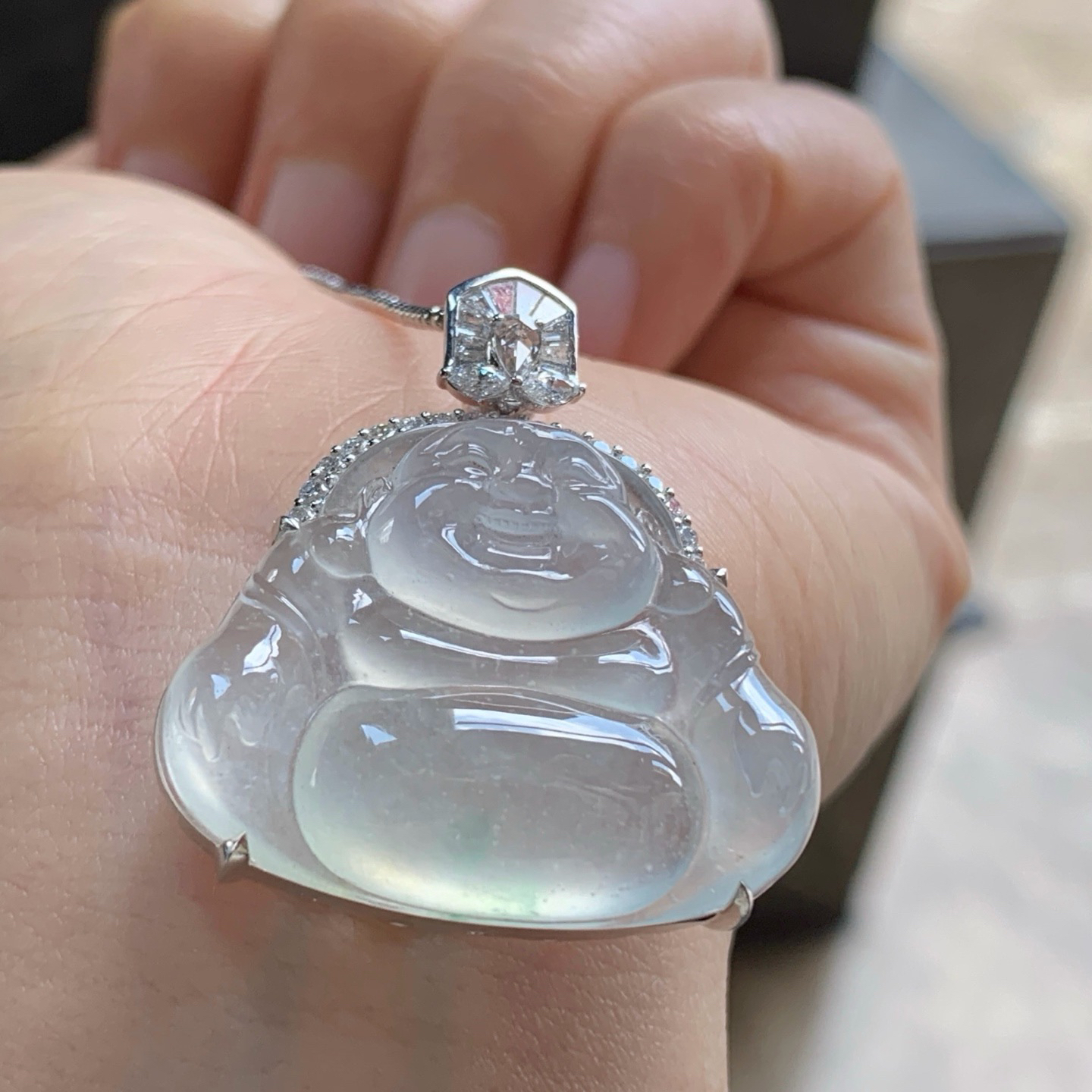 金钻镶嵌冰种佛公^_^尺寸24-30.1-4.5mm