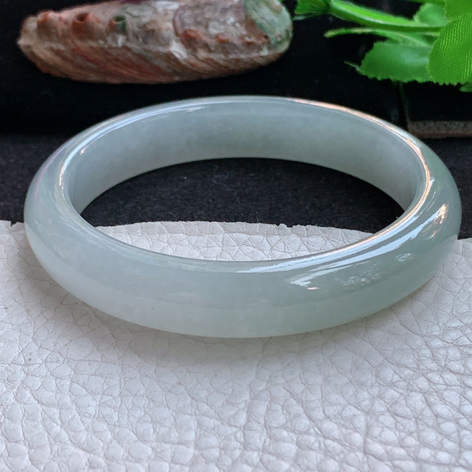 xx实拍59*12*8平安镯 天然缅甸翡翠a货手镯冰纯起光正圈玉镯子