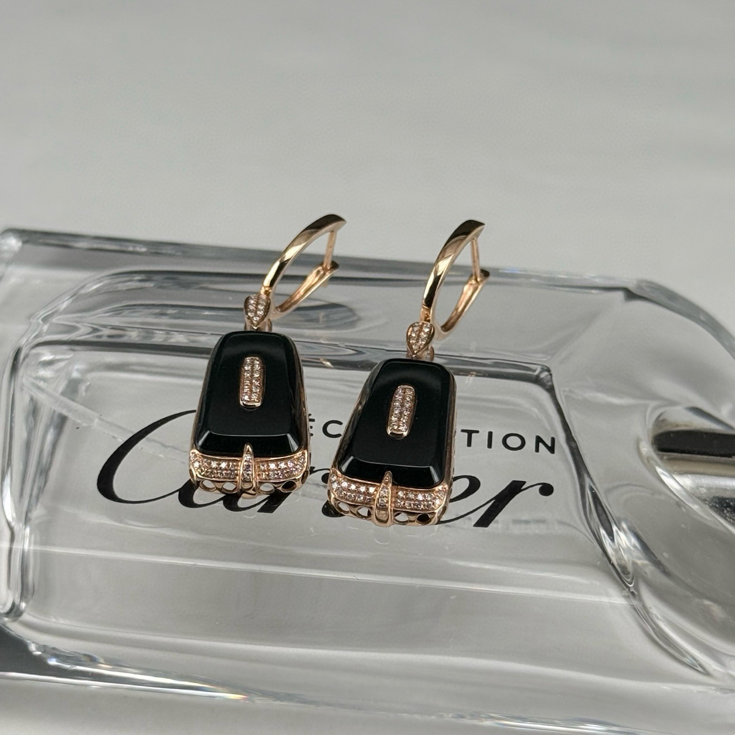 精品18k墨翠耳坠 重金豪镶 打灯通透 油性十足 尺寸37.2