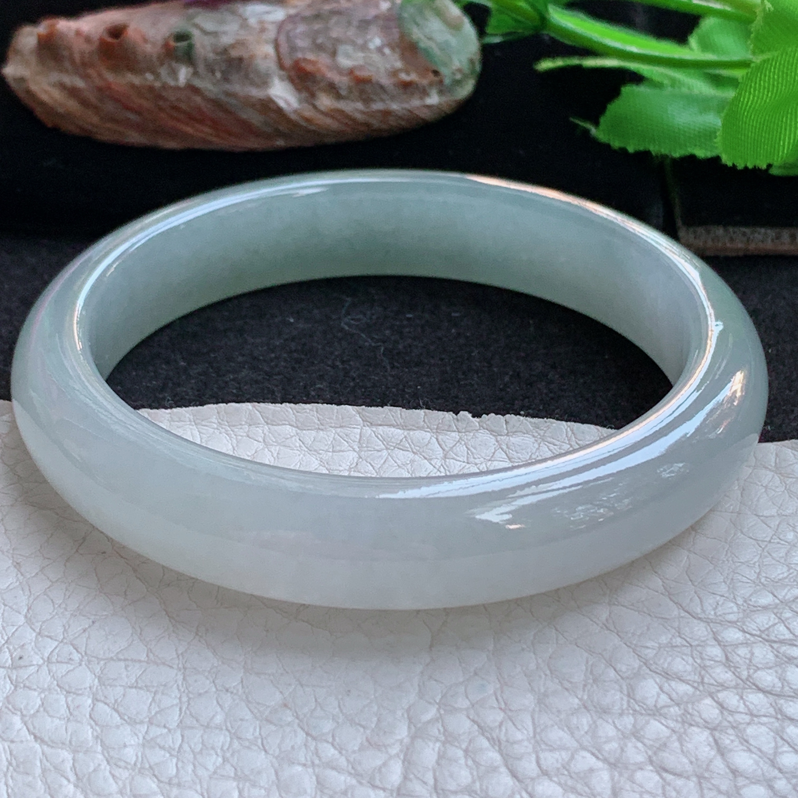 xx实拍59*12*8平安镯 天然缅甸翡翠a货手镯冰纯起光正圈玉镯子