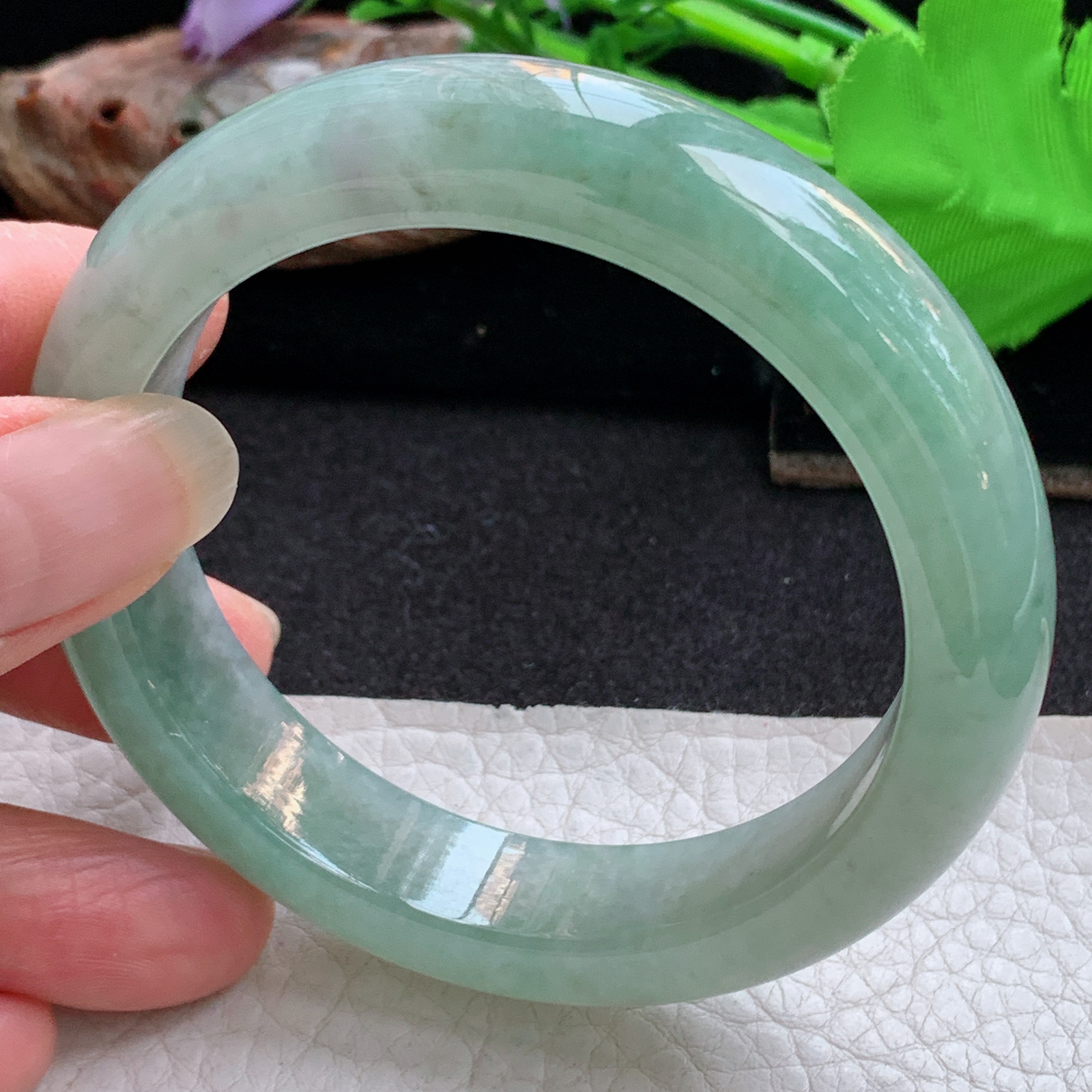 fx实拍56*13.3*9.5平安镯 天然缅甸翡翠手镯晴美细润正圈玉镯子