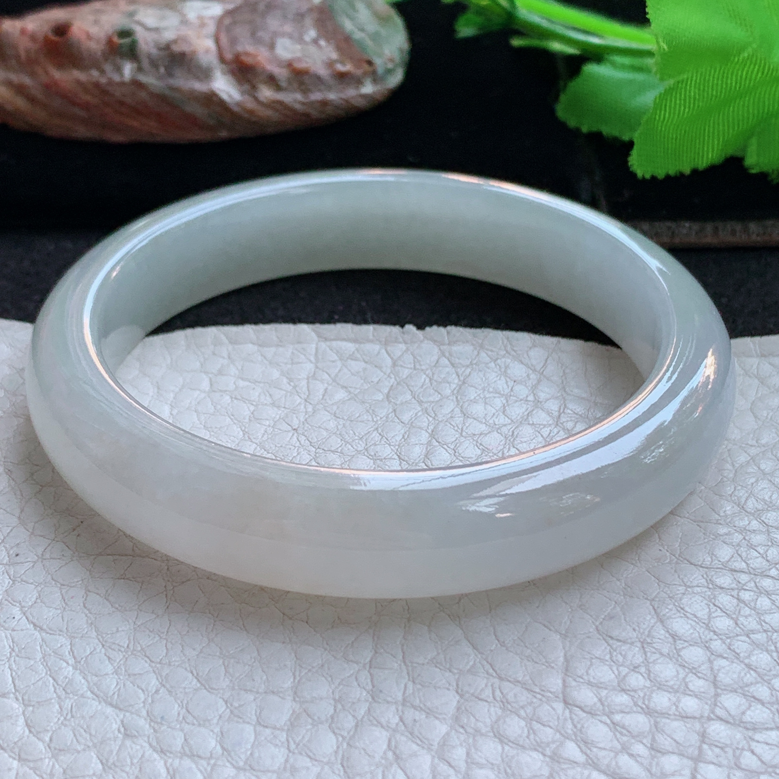 xx实拍57*12*8平安镯 天然缅甸翡翠a货手镯冰纯正圈玉镯子