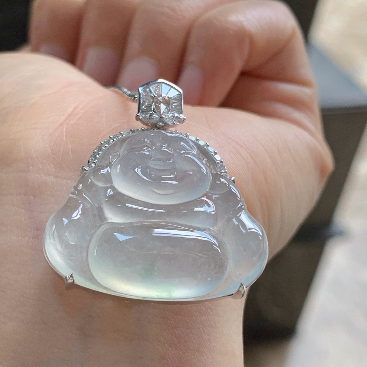 金钻镶嵌冰种佛公^_^尺寸24-30.1-4.5mm