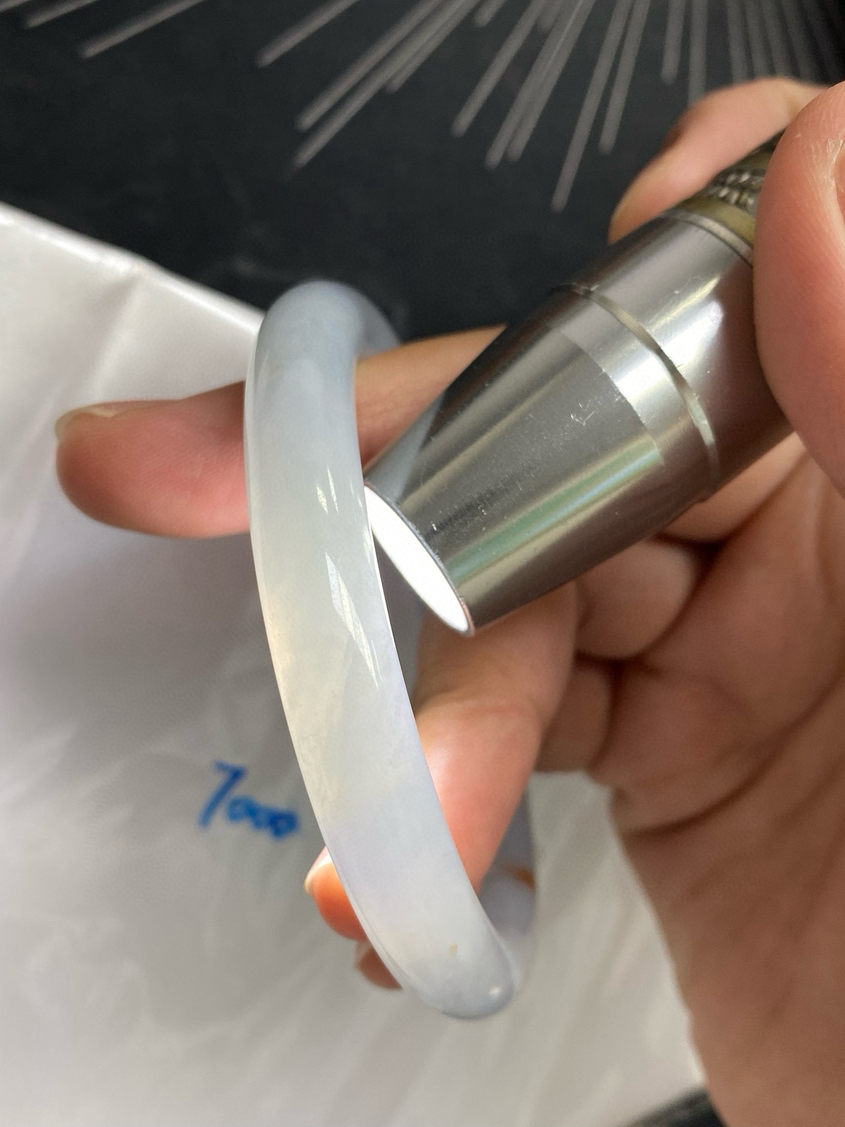 冰蓝天空蓝洒金圆条美人条成品
⭕️55-9-8.5