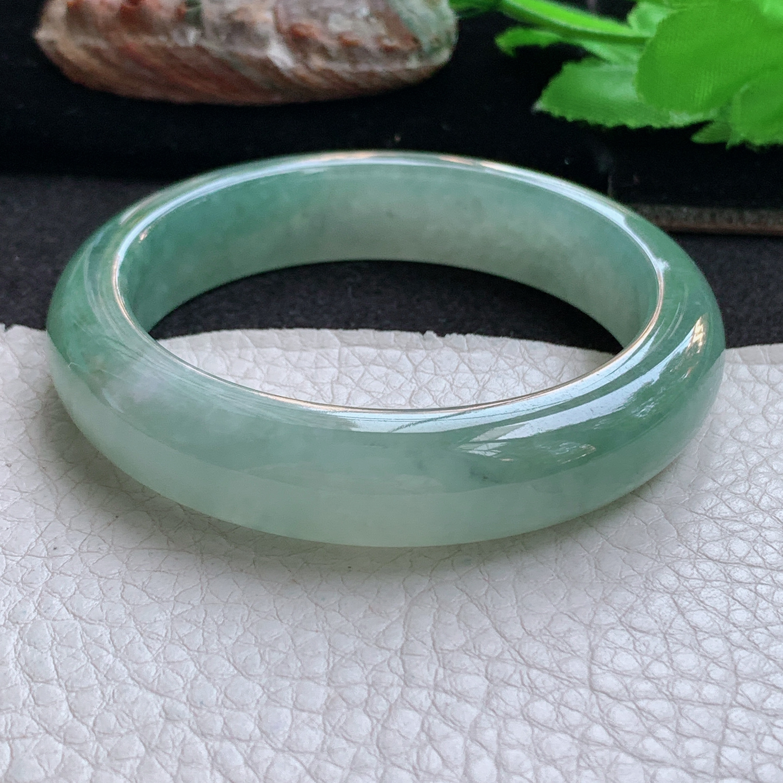 fx实拍56*13.3*9.5平安镯 天然缅甸翡翠手镯晴美细润正圈玉镯子
