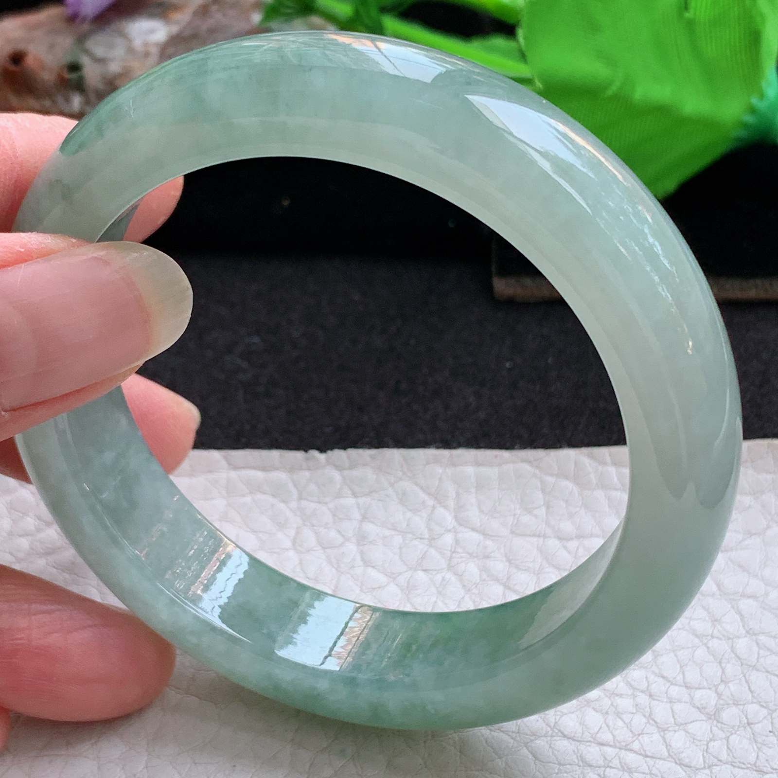fx实拍56*13.3*9.5平安镯 天然缅甸翡翠手镯晴美细润正圈玉镯子