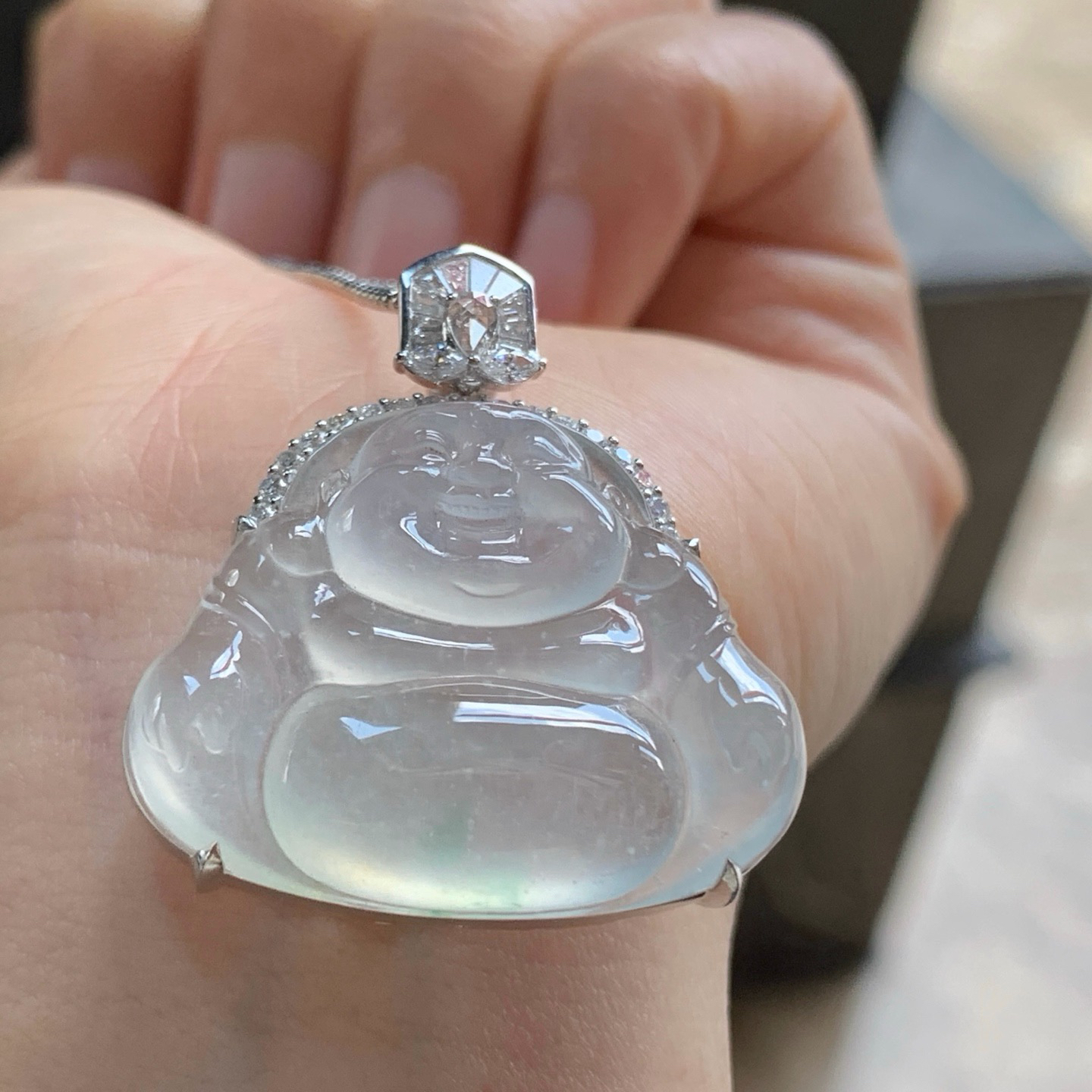 金钻镶嵌冰种佛公^_^尺寸24-30.1-4.5mm