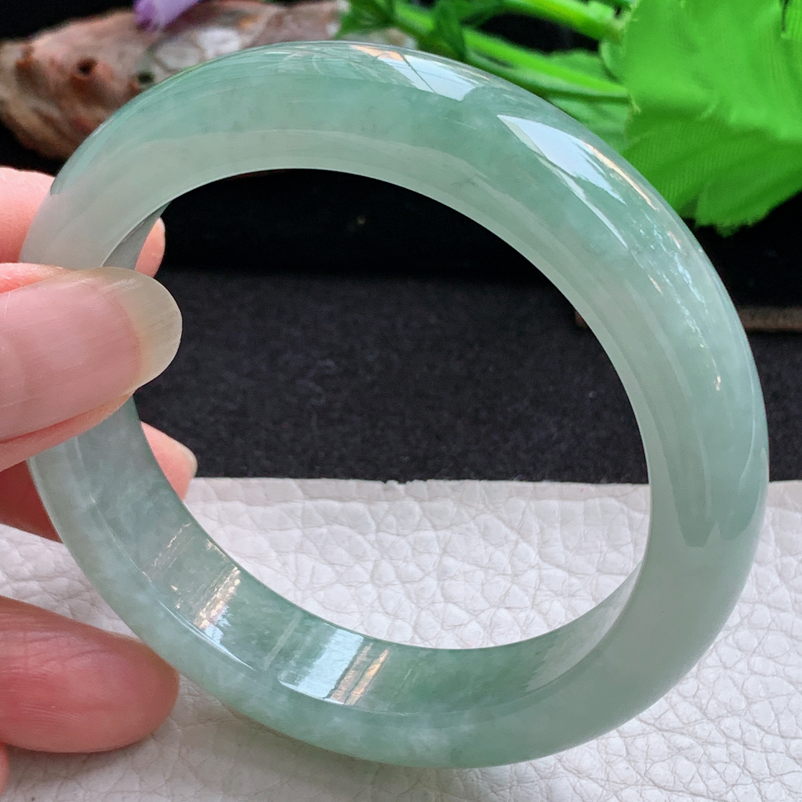 fx实拍56*13.3*9.5平安镯 天然缅甸翡翠手镯晴美细润正圈玉镯子