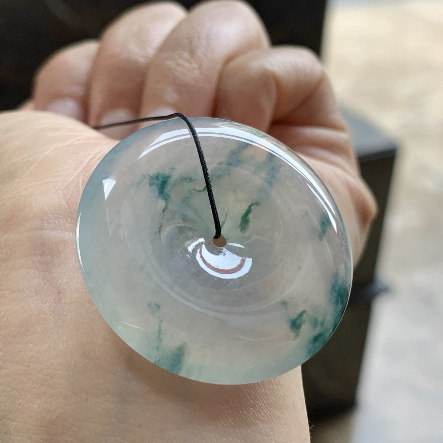 冰蓝花平安扣^_^飘花灵韵 尺寸35.3