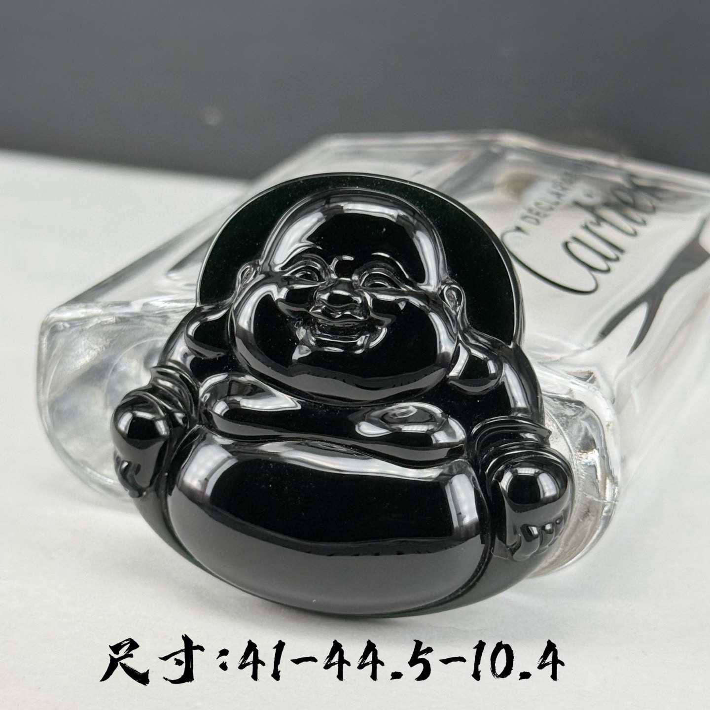 墨翠大肚佛 种好色正 黑度极好 尺寸41